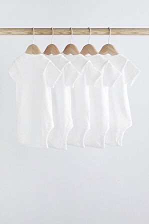 Next Baby % 100 Pamuklu Beyaz Kısa Kollu Body Zıbın