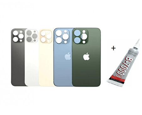 iPhone 13 PRO MAX Arka Batarya Pil Kapağı MAVİ (B7000 15 ML Yapıştırıcı)