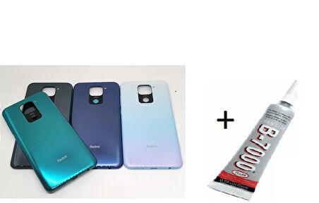 REDMİ NOTE 9 Arka Batarya Pil Kapağı MAVİ  (B7000 15 ML Yapıştırıcı)