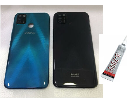 İNFİNİX HOT 10 LITE SMART S Arka Batarya Pil Kapağı MAVİ (B7000 15 ML Yapıştırıcı)