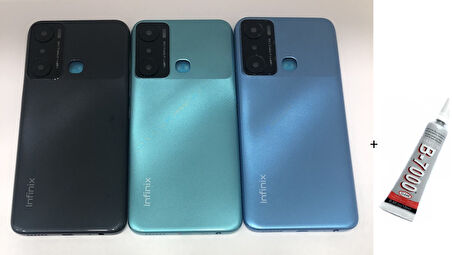 İNFİNİX HOT 20İ Arka Batarya Pil Kapağı MAVİ (B7000 15 ML Yapıştırıcı)