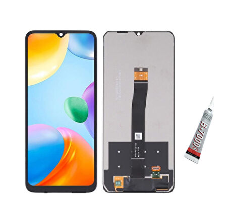 REDMİ 10C   Ekran Dokunmatik Çıtalı (SİYAH) B7000 YAPIŞTIRICI