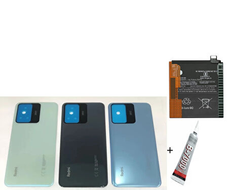 REDMİ NOTE 12S ARKA BATARYA KAPAĞI ,BATARYA VE B7000 YAPIŞTIRICI (YEŞİL)