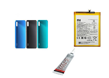 REDMİ 9A ARKA BATARYA KAPAĞI ,BATARYA VE B7000 YAPIŞTIRICI (YEŞİL)