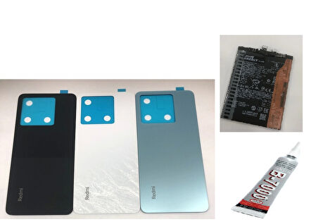 REDMİ NOTE 13 PRO ARKA BATARYA KAPAĞI ,BATARYA VE B7000 YAPIŞTIRICI (MAVİ)