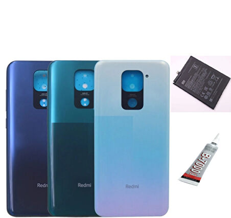 REDMİ NOTE 9 ARKA BATARYA KAPAĞI ,BATARYA VE B7000 YAPIŞTIRICI (YEŞİL)
