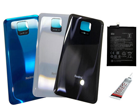 REDMİ NOTE 9 PRO ARKA BATARYA KAPAĞI ,BATARYA VE B7000 YAPIŞTIRICI (MAVİ)