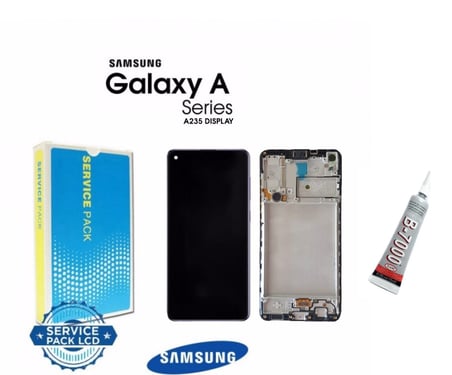 SAMSUNG A23,A235 ORGİNAL  Ekran Dokunmatik Çıtalı (SİYAH) B7000 YAPIŞTIRICI