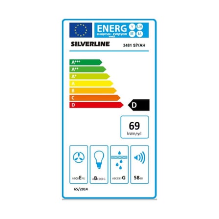 Silverline FLAM Ankastre Davlumbaz, Gri Renk, Duvar Tipi, 60 cm