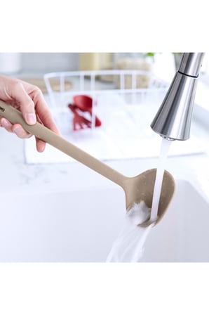  GreenPan Silikon Kepçe Bej | Platinum Silicone | BPA İçermez | 200°C Isıya Dayanıklı |