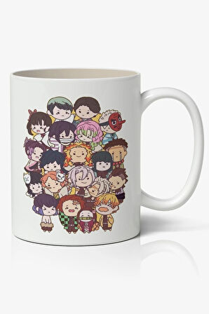 İblis Keser Demon Slayer Anime Beyaz Porselen Kupa Bardak