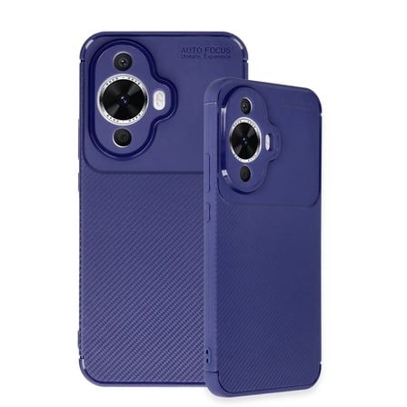 Huawei Nova 12S Kılıf Auto Focus Karbon Kapak - Lacivert