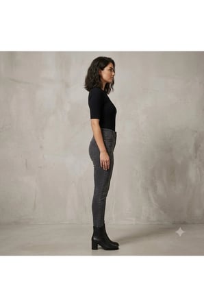 Kadın 721 Yüksel Bel Skinny Fit Kadın Jean Pantolon-0354 fümeSiyah / 24/30