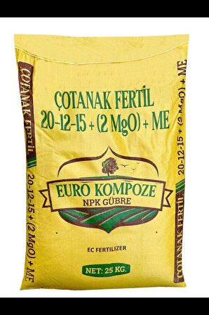 Çotanak Fertil 20-12-15+(2MGO)+ME Euro Kompoze 25kg Özel NPK Granül Gübre