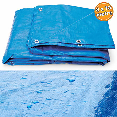 Su Geçirmez Hazır Ebatlı Pvc Branda Çadır Gölgelik Tente 8x10mt Mavi