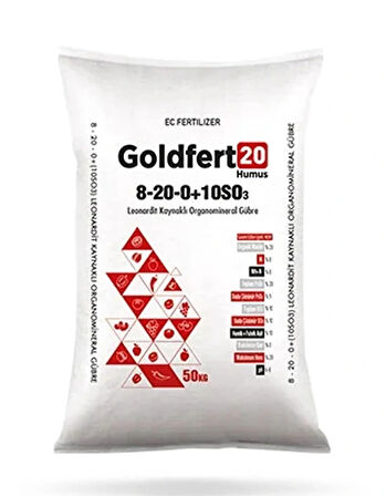Goldfert 20 Humus 8-20-0+(10SO3) 50Kg Leonardit Kaynaklı Organomineral Gübre