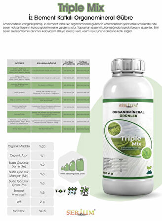 Serium Triple Mix İz Element Katkılı Organomineral Gübre 1lt