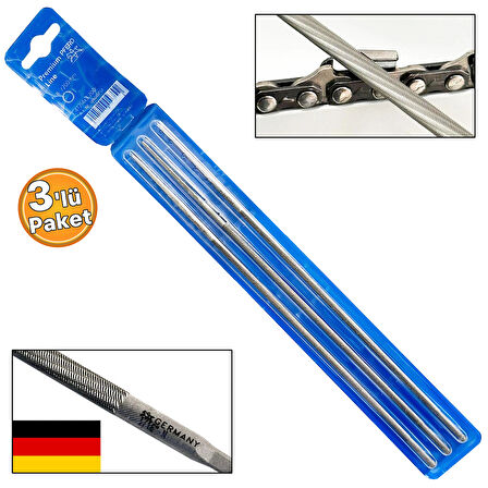 PFERD Germany 3lü Paket Motorlu Testere Zincir Bileme Eğesi 5/32 4.0mm İnce Eğe