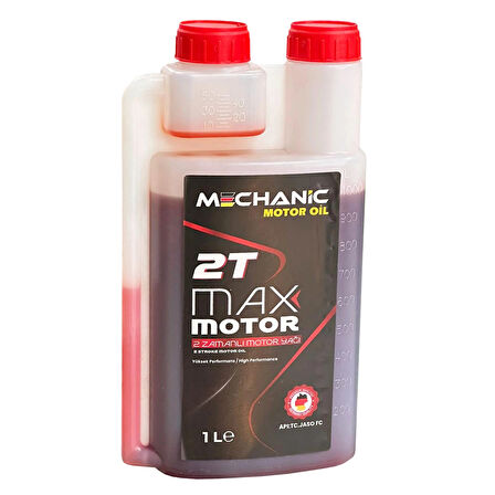 Mechanic 2T İki Zamanlı Motor Yağı Ölçekli 1 lt Kırmızı