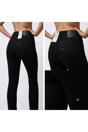 tayt esnekliği Mile High Super Skinny Kadın Jean Pantolon - 0052 Siyah / 24/28