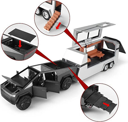 XHD-B3230-Vardem Çek Bırak Işıklı ve Sesli Truck Model Karavan 1:32