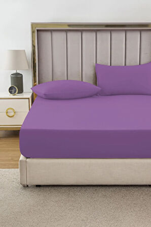 | Ranforce | Pamuklu Tek / Çift Kişilik Mor Lastikli Çarşaf | 14 Renk | Fıtted |