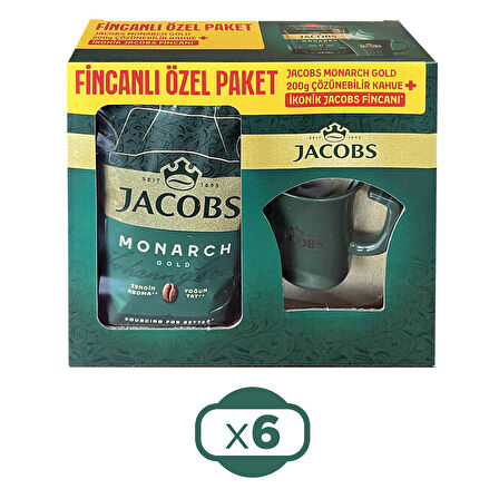 Jacobs Monarch Gold 200 gr İkonik Jacobs Fincanlı Set x 6 Adet