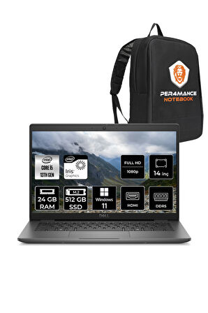 DELL Latitude 3450 i5 1335U 24GB DDR5 512GB SSD 14'' IPS W11P Taşınabilir Bilgisayar & PER4 ÇANTA