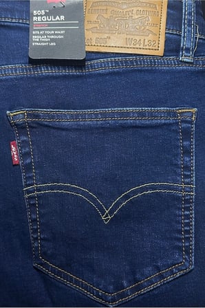 505® regular fit likralı esnek kumaş klasik Erkek Jean Pantolon--soft düz lacivert-- Lacivert / 38/32