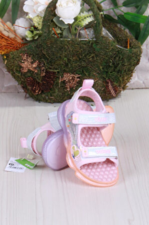 Vicco 332.B25Y.254 Pudra Can Anatomik Işıklı Kız Çocuk Sandalet