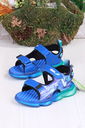 Vicco 332.P25Y.255 Felipe Saks Mavi Rahat Esnek Işıklı Erkek Çocuk Sandalet