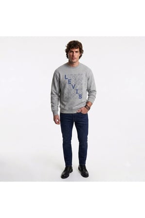 bisiklet yaka pamuk Graphic Erkek Sweatshirt logoGri / L