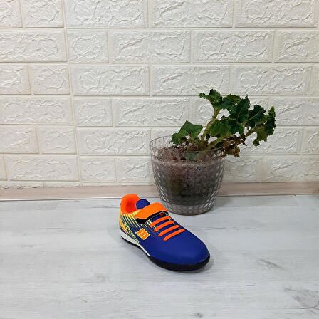 MPone 1368 Mavi-Turuncu Erkek Çocuk Halısaha Futbol Ayakkabı