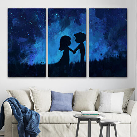 Ay Işığındakı Küçük Aşıklar Dekoratif Duvar Tablosu-3486