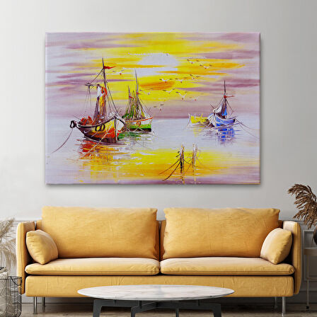 Venedik İtalya Yağlıboya Görünüm Dekoratif Kanvas Duvar Tablosu-3487