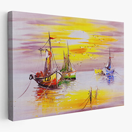 Venedik İtalya Yağlıboya Görünüm Dekoratif Kanvas Duvar Tablosu-3487