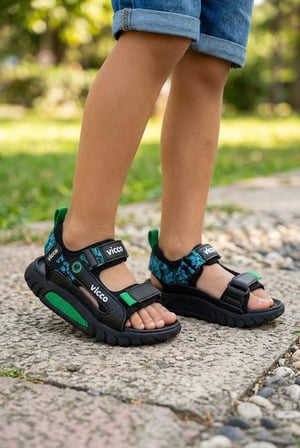 Vicco 332.F26Y.179 Siyah Konan Hafif Rahat Erkek Çocuk Sandalet