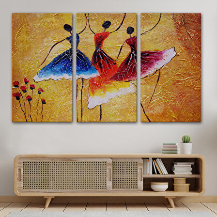 İspanyol Dansı Yağlıboya Görünüm Dekoratif Kanvas Duvar Tablosu-3488