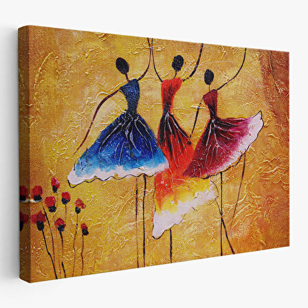 İspanyol Dansı Yağlıboya Görünüm Dekoratif Kanvas Duvar Tablosu-3488