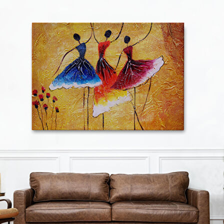 İspanyol Dansı Yağlıboya Görünüm Dekoratif Kanvas Duvar Tablosu-3488