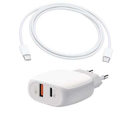 20W PD Çift Giriş Type C To Type C Hızlı Şarj Cihazı Samsung Xiaomi Huawei Oppo Uyumlu Şarz Aleti