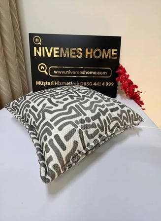NİVEMESHOME LUCCA PL03 ELYAF DOLGULU YENİ SEZON KIRLENT KILIFI ANTRASİT 45 X 45