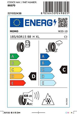 Momo 185/60 R15 88H XL North Pole W-20 Kış Lastiği ( Üretim Yılı: 2024 )