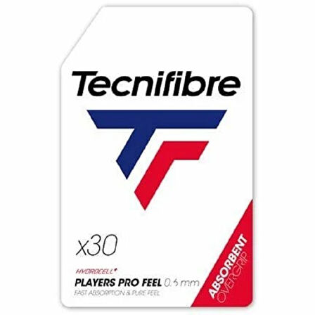 Tecnifibre Players Pro Feel Overgrip 30'lu 0.5mm Beyaz Tenis Gribi 52PLAPRO30