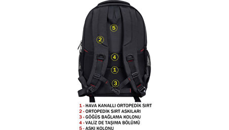 Dada 01 Orta-Lise-Üniversite & Günlük Okul Sırt Çantası Su Geçirmez Kumaş Darbe Emici Koruma 15,6 In