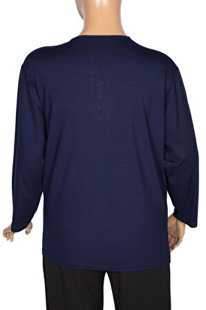 Cimariva Kadın Dicle Büyük Beden V Yaka Dantelli Lacivert Bluz