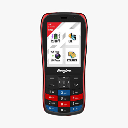 ENERGIZER E284S DUAL 4G BLACK-RED TUŞLU CEP TELEFONU (ENERGIZER TÜRKİYE GARANTİLİ)