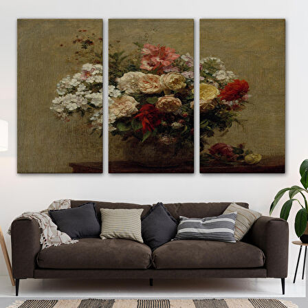 Vazodaki Renkli Çiçekler Duvar Tablosu-3493