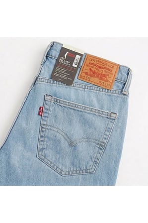 555 Pamuklu Relaxed Straight Fit Orta Bel Düz Paça ince esnek kumaş Jeans Erkek KOT PANTOLON 003VA0000 Mavi0000 / 32/32