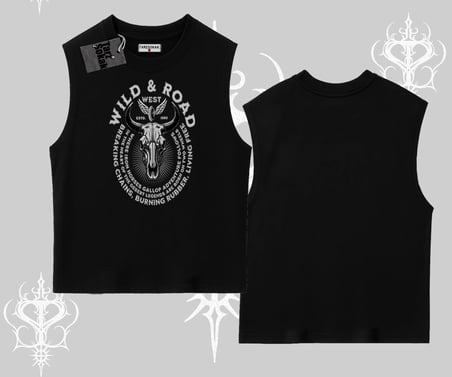 Kolsuz Tshirt Wild & Road Western Skull Biker Street Culture